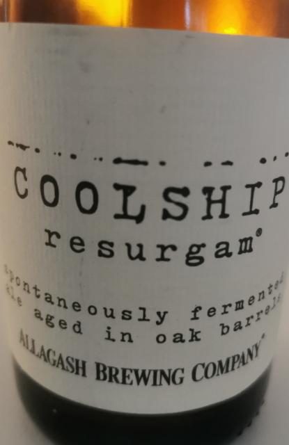 Coolship Resurgam 6.4%, Allagash Brewing Company, United States