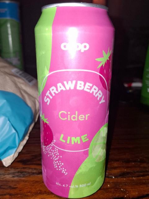 coop cider strawberry lime 4.7%, Olvi, Finland