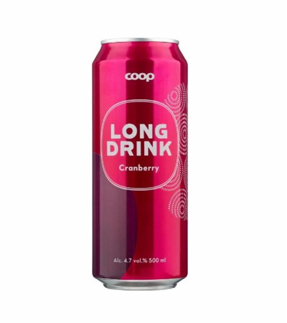 Coop Cranberry Long Drink 4.7%, Olvi, Finland
