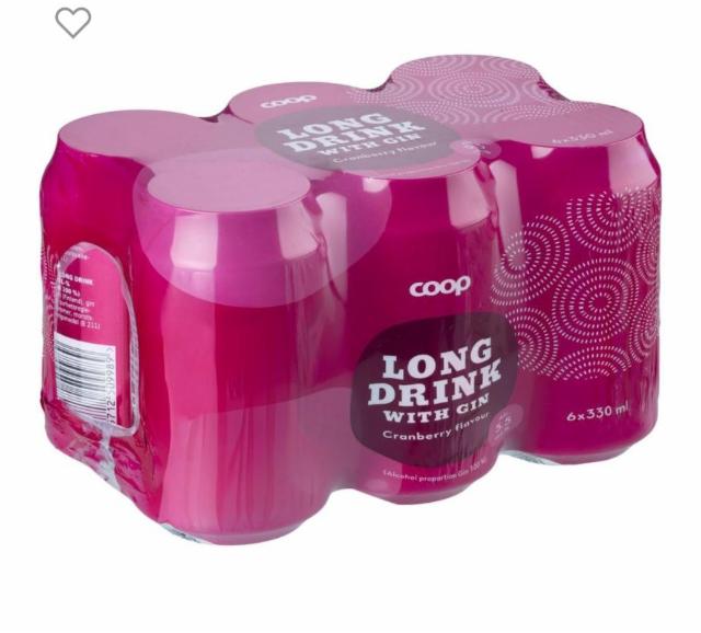 Coop Cranberry long drink 5,5%, Olvi, Finland