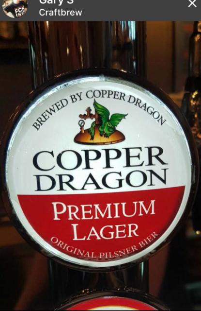 Copper Dragon Premium Lager 4.5%, Copper Dragon Brewery, England