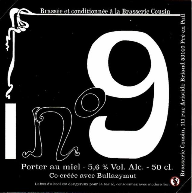 Cousin N°09 Porter Au Miel 7.8%, Brasserie Cousin, France