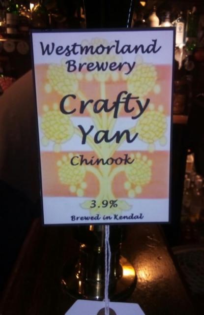 Crafty Yan: Chinook 3.9%, Westmorland Brewery, England