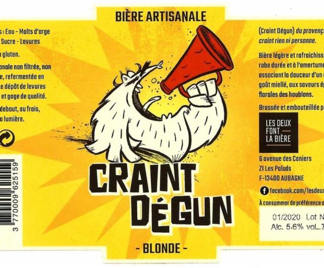 Craint Dégun Blonde 5.5%, Les Deux Font La Bière [Closed], France