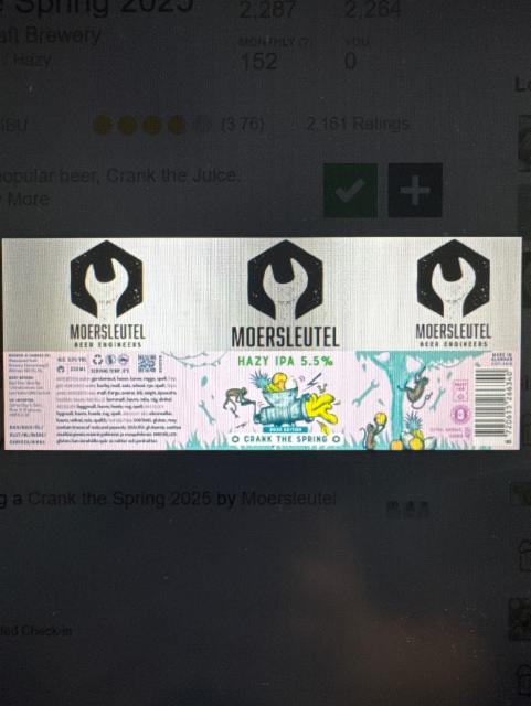 Crank The Spring 2025 5.5%, Brouwerij De Moersleutel, Netherlands