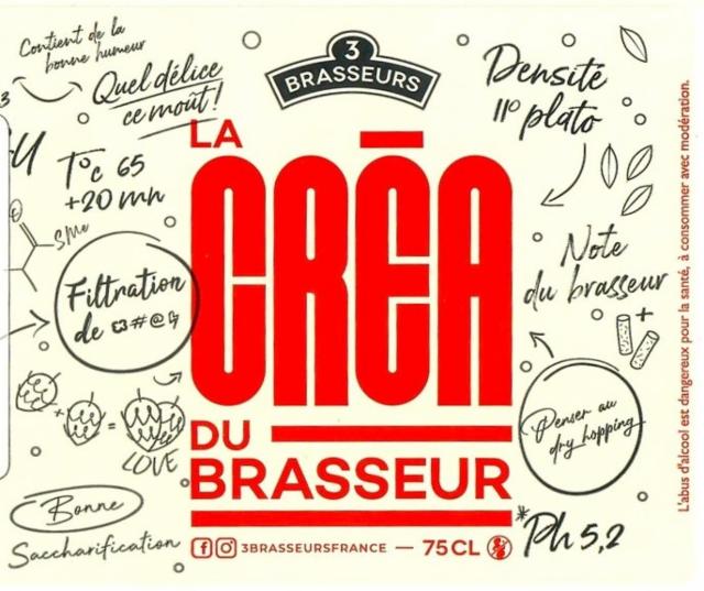 La Créa Du Brasseur Blanche 5.2%, Les 3 Brasseurs / The 3 Brewers, France