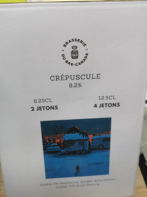 crepuscule 8.2%, Brasserie du Bas-Canada, Canada