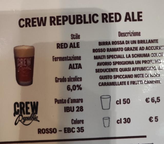 crew republic red ale, CREW Republic Brewery