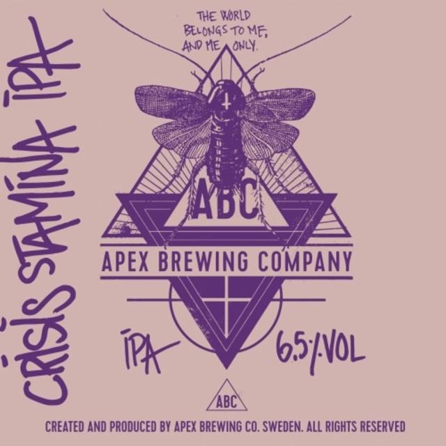 Crisis Stamina IPA 6.5%, Apex Brewing Company, Sweden