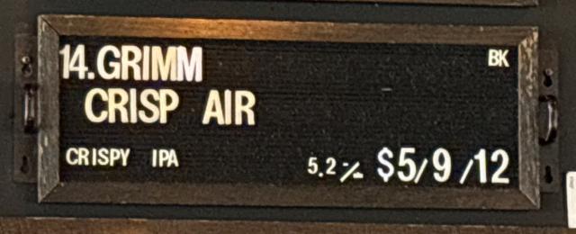 Crisp air 5.2%, Grimm Artisanal Ales, United States