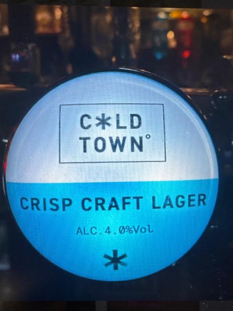 Crisp Craft Lager 4.0%, Cold Town Beer, Scotland