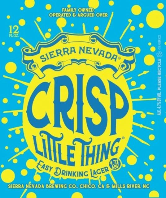 Crisp Little Thing 4.7%, Sierra Nevada Brewing Company, United States