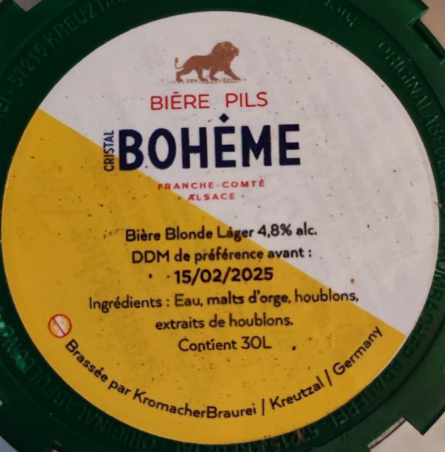 cristal bohème 4.8%, Krombacher Brauerei, Germany