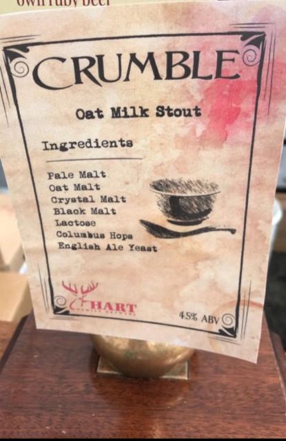 Crumble 4.5%, Hart Family Brewers, England