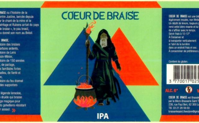 Cœur De Braise IPA 6.0%, Brasserie Saint Théodore, France
