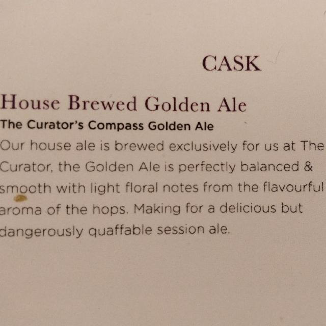 Curator's Compass Golden Ale 4.1%, Greene King, England