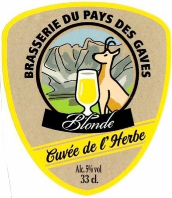Cuvée De L'Herbe Blonde 6.5%, Brasserie Du Pays Des Gaves, France