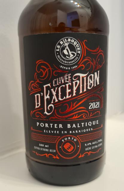 Cuvée d'exception Porter Baltique 9.4%, Le Bilboquet, Canada