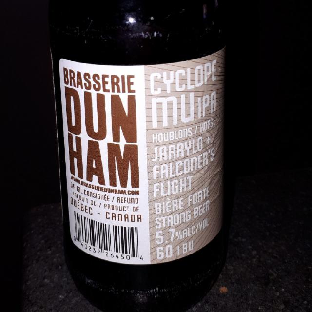 Cyclope Mu IPA 5.7%, Brasserie Dunham, Canada
