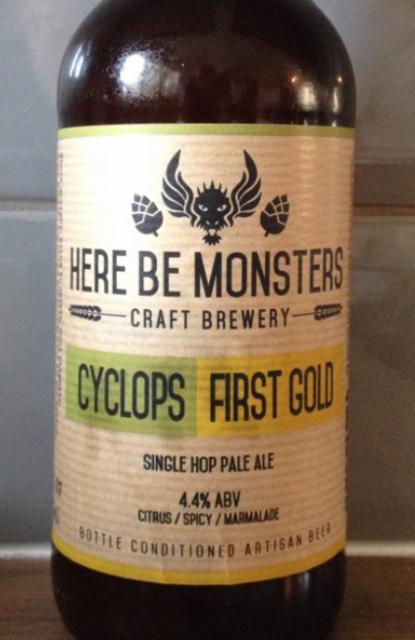 Cyclops First Gold 4.4%, Here Be Monsters Craft Brewery, England