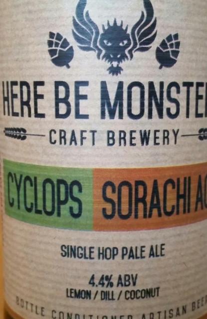Cyclops Sorachi Ace 4.4%, Here Be Monsters Craft Brewery, England