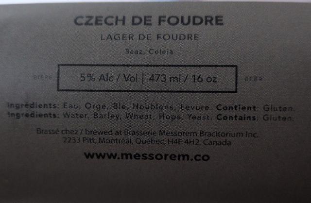czech de foudre 5.0%, Messorem, Canada