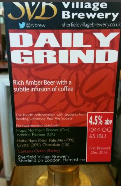 Daily Grind 4.5%, Sherfield Village Brewery, England