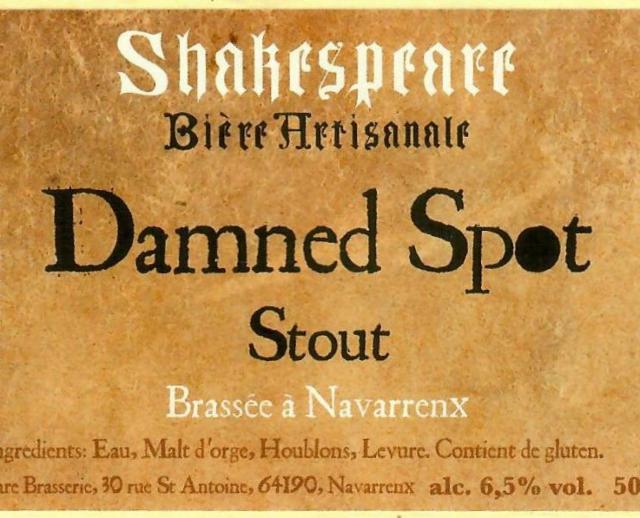 Damned Spot, Brasserie Shakespeare