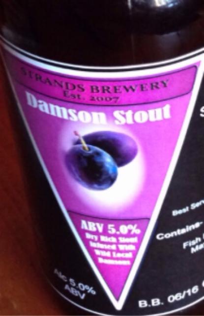 Damson Stout 5.0%, The Strands Inn Brewery, England