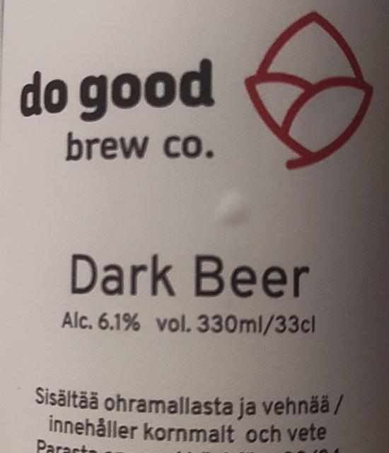 Dark Beer 6.1%, Do Good Brew Co., Finland