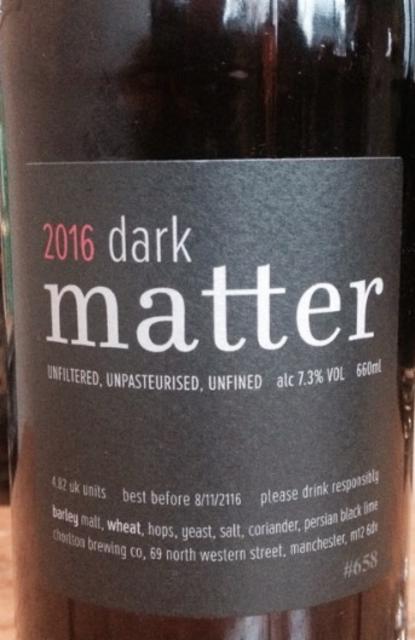 Dark Matter 2016 7.3%, Chorlton Brewing Company, England