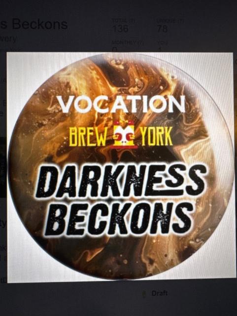 Darkness Beckons 4.9%, Vocation Brewery, England