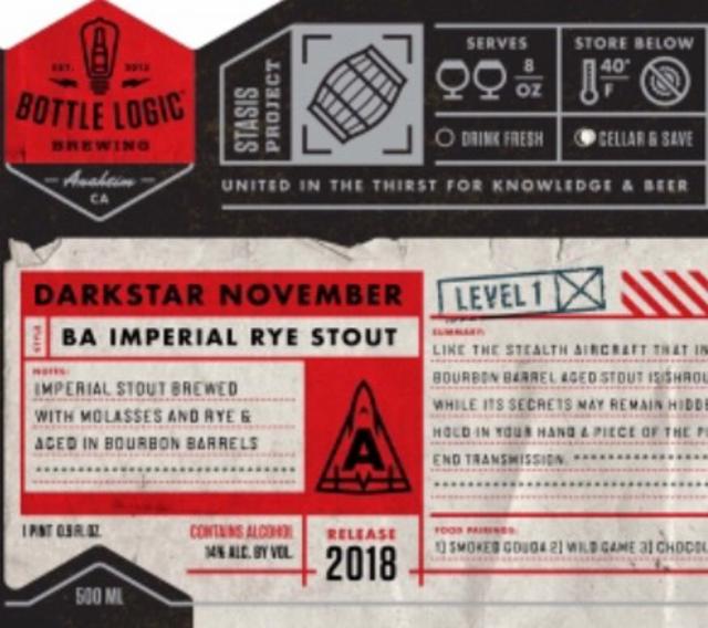 Darkstar November (2018) 14.0%, Bottle Logic Brewing, United States