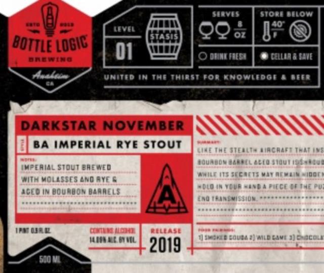 Darkstar November (2019) 14.1%, Bottle Logic Brewing, United States