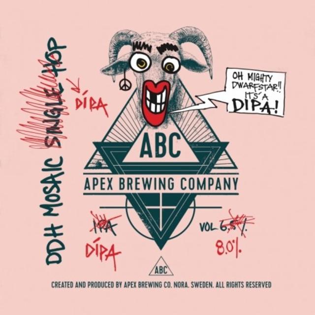 DDH Mosaic DIPA 8.0%, Apex Brewing Company, Sweden