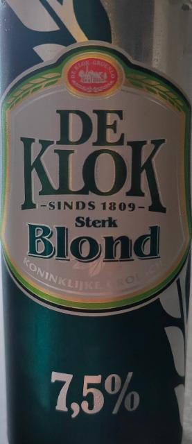 De Klok Sterk Blond 7.5%, Koninklijke Grolsch (Asahi Breweries), Netherlands