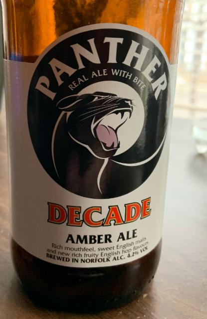 Decade 4.2%, Panther Brewery, England