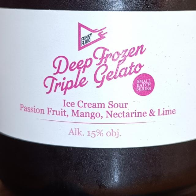 Deep Frozen Triple Gelato: Passion Fruit, Mango, Nectarine & Lime 15.0%, Funky Fluid, Poland