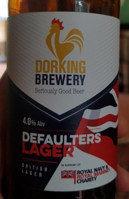 Defaulters Lager 4.0%, Dorking Brewery, England
