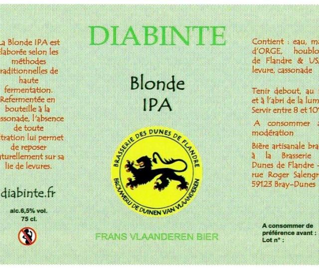 Diabinte Blonde IPA 6.5%, Brasserie Des Dunes De Flandre (Diabinte), France