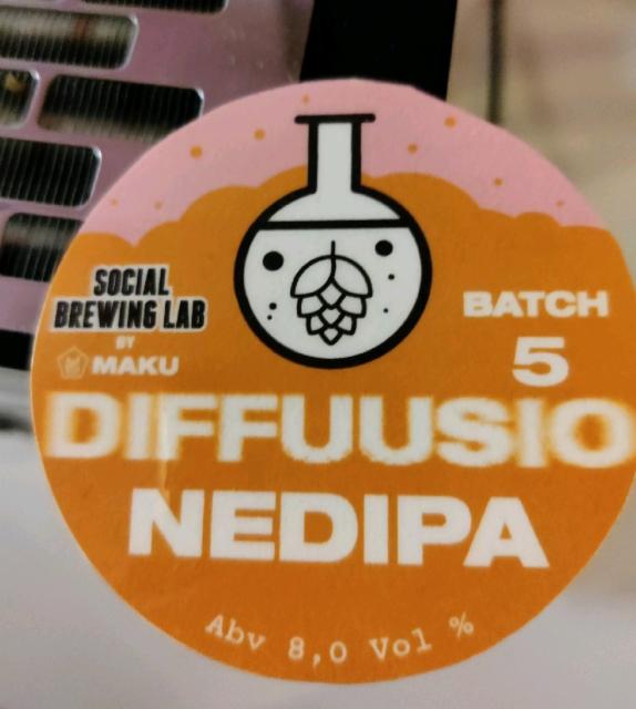 Diffuusio #5 NEDIPA 8.0%, Social Brewing Lab By Maku Brewing, Finland