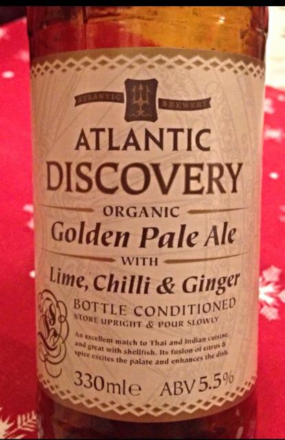 Discovery Golden Pale Ale - With Lime, Chilli & Ginger 5.5%, Atlantic Brewery, England