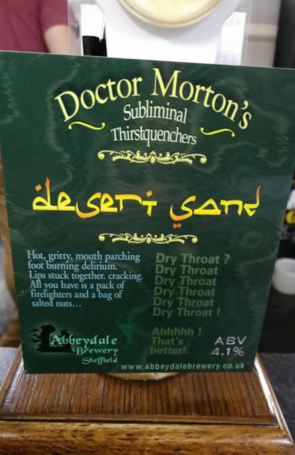 Doctor Morton's Desert Sand 4.1%, Abbeydale Brewery, England