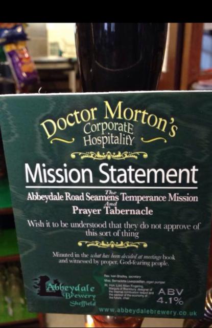 Doctor Morton's Mission Statement 4.1%, Abbeydale Brewery, England