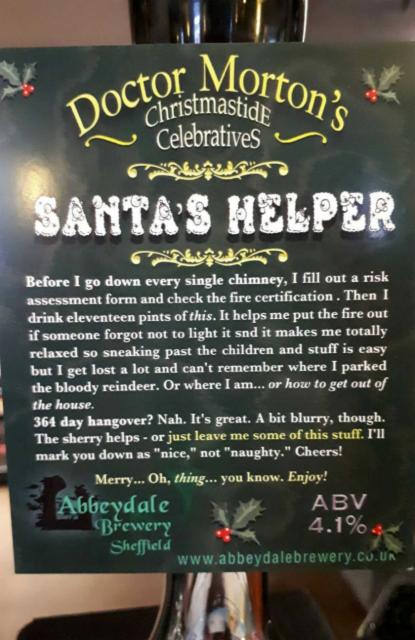 Doctor Morton's Santa's Helper 4.1%, Abbeydale Brewery, England