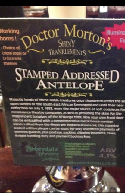 Doctor Morton's Stamped Addressed Antelope 4.1%, Abbeydale Brewery, England