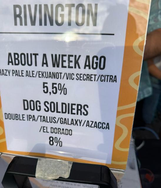 Dog soldiers 8.0%, Rivington Brewing Co., England
