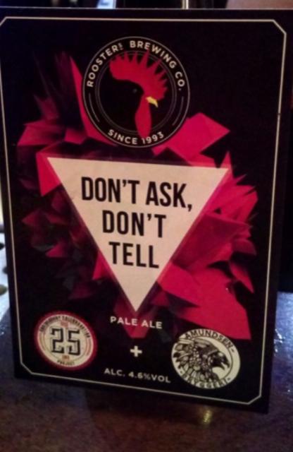 Don't Ask, Don't Tell 4.6%, Rooster's Brewing Co., England