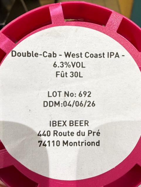 Double-cab 6.3%, Microbrasserie Ibex, France