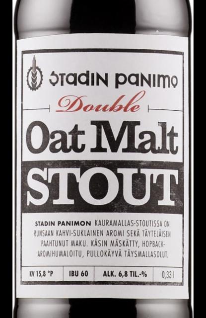 Double Oat Malt Stout 6.8%, Stadin Panimo, Finland
